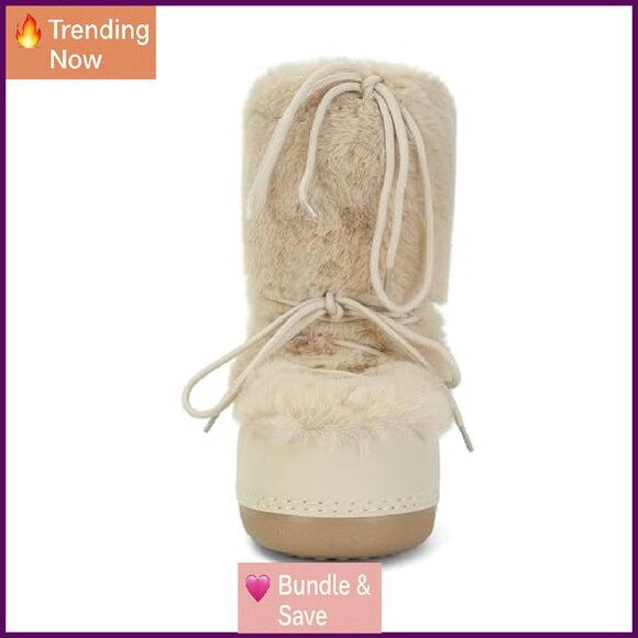 Faux Fur Platform Winter Snow Boots Wide Calf Knee High Warm Fuzzy - Picture 7 of 8
